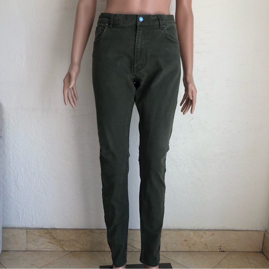 H&M Super Skinny Fit Olive Green Jeans Denim Pants Women’s Size 32 Stretchy